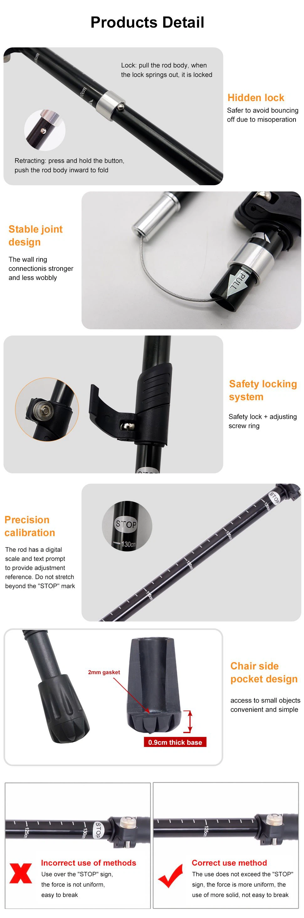trekking poles detail
